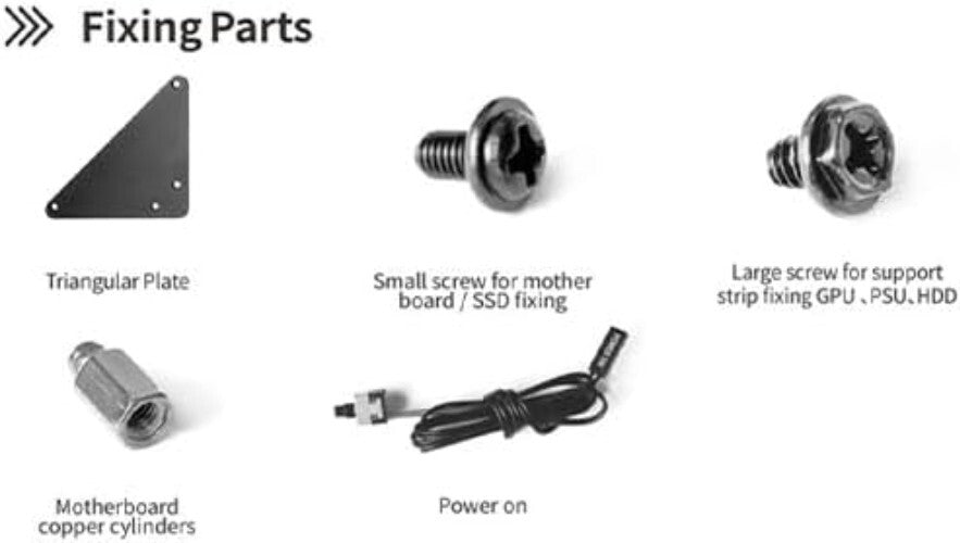 Black Metal Open Chassis PC Case with 7 Expansion Slots and USB Connectivity