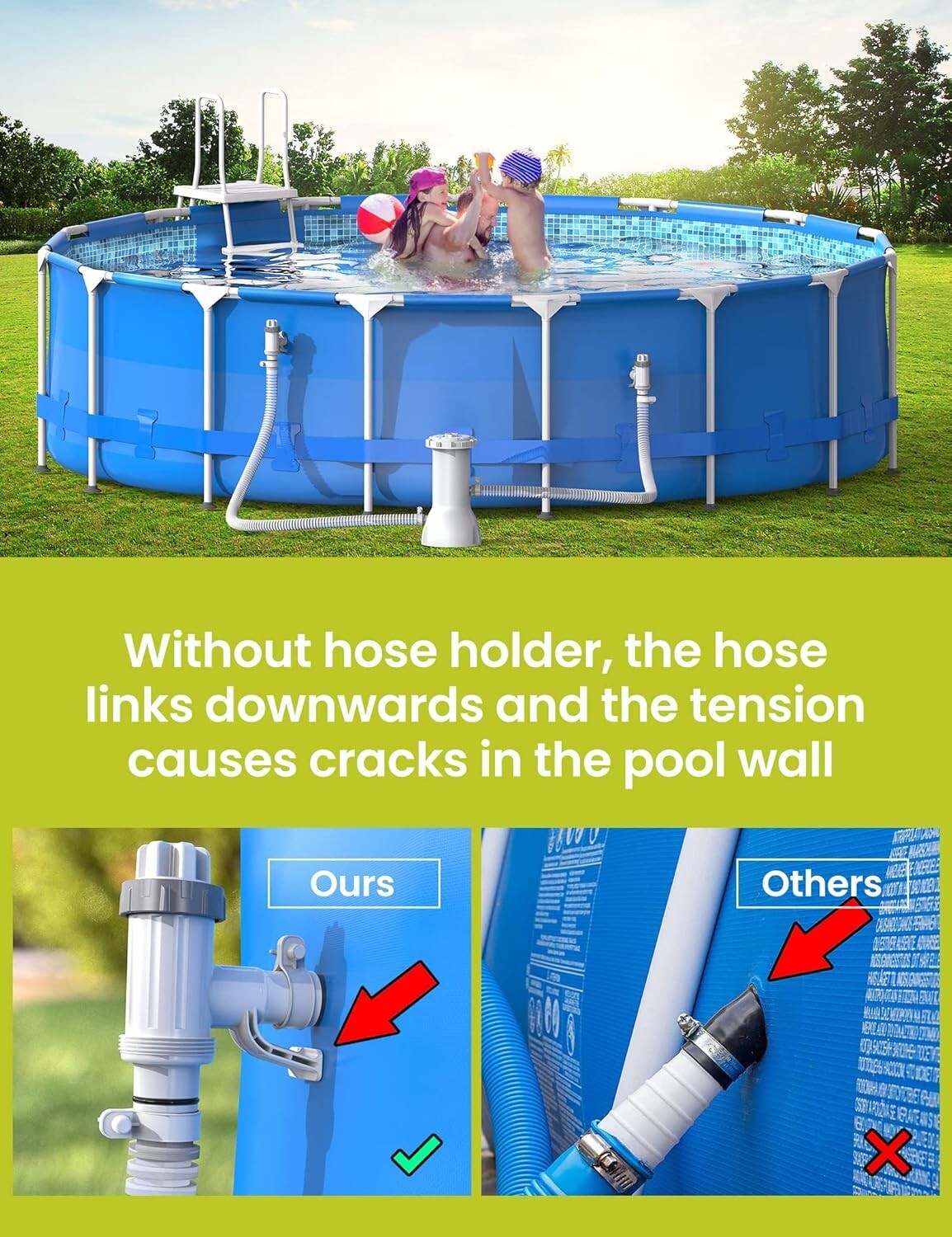 Durable Swimming Pool Hose Adapter with Leak-Proof Plunger Valves - 2 Pack
