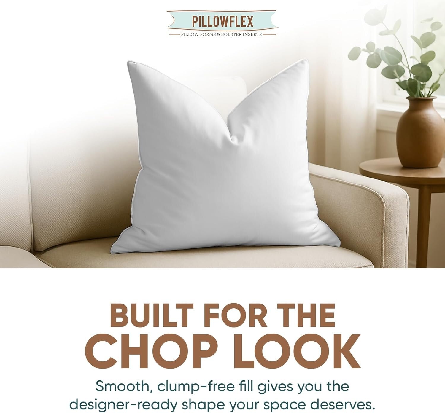 Premium Down Alternative 20x20 Pillow Inserts - Supportive, Washable & Stylish