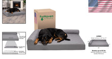 Load image into Gallery viewer, Pinsonic Quilted L-Shaped Dog Bed for Large Breeds - Jumbo Size, Cozy Comfort
