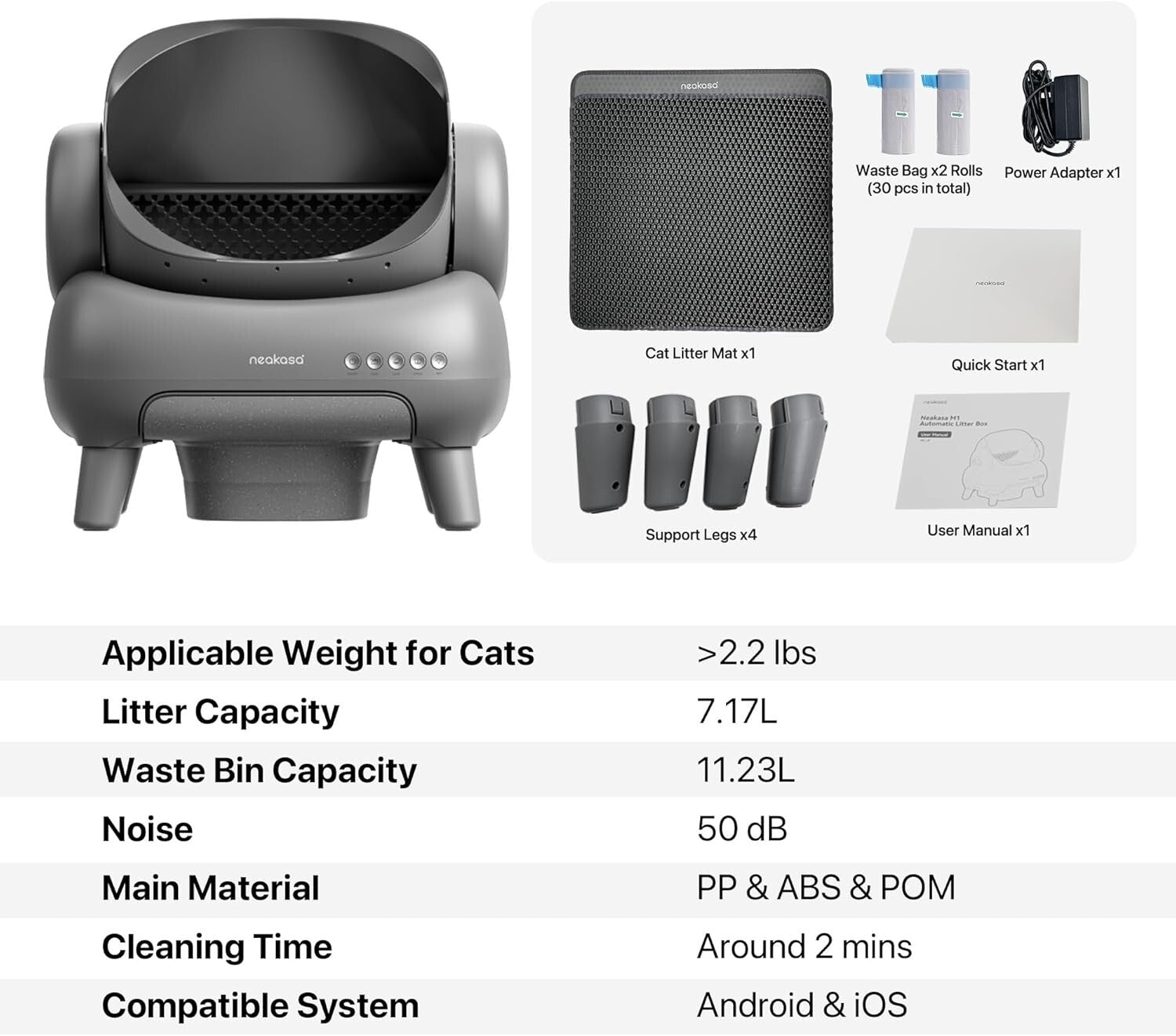 Open-Top Self-Cleaning Cat Litter Box with APP Control - Odor-Free Convenience