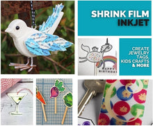 Load image into Gallery viewer, 50 Sheets of Inkjet Printable White Opaque Shrink Film - 8.5"x11" Craft Packs