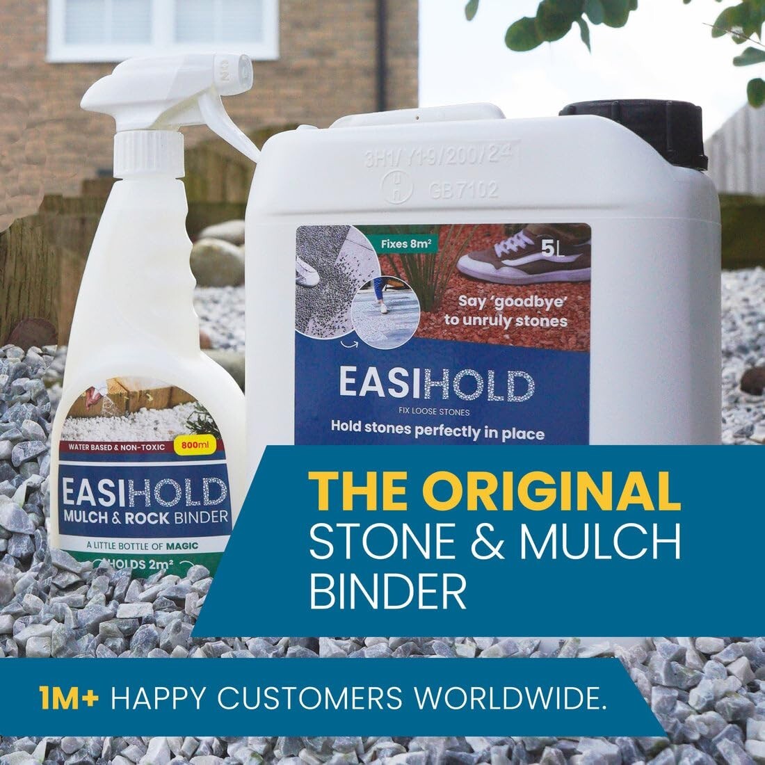 EASIHOLD 1.3 Gallon Mulch Glue - Non-Toxic, Fast-Drying Landscaping Solution