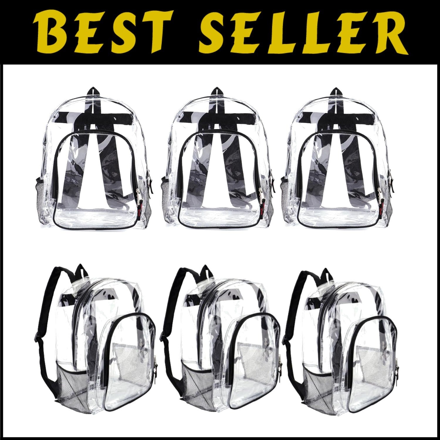 Heavy Duty Clear Backpack Set - Ideal for School, Sports, & Travel (24 Pack)
