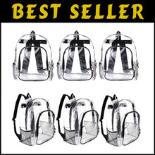 Load image into Gallery viewer, Heavy Duty Clear Backpack Set - Ideal for School, Sports, &amp; Travel (24 Pack)