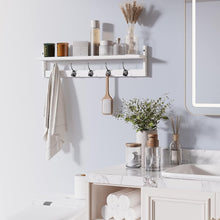 Load image into Gallery viewer, Versatile Wall-Mounted Coat Rack with Shelf - Ideal for Entryways &amp; Bathrooms