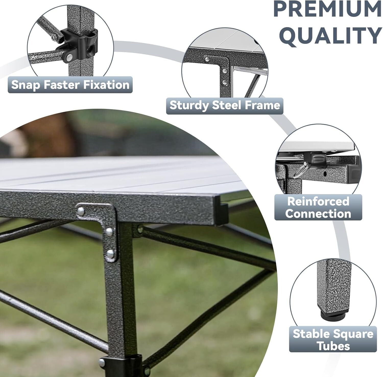 Durable 53.5" Folding Camping Table with Carry Bag - Perfect for Outdoor Dining