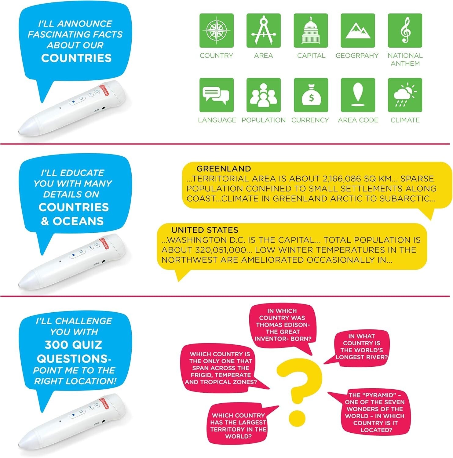 9-Inch Interactive Educational Globe with Smart Audio Pen - Fun Trivia for Kids