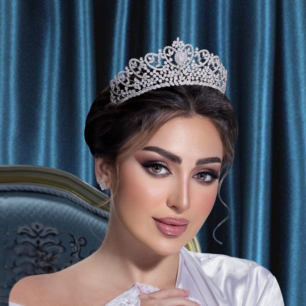 Lightweight Bridal Tiara with Secure Pin Loops - Perfect for Weddings & Events