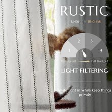 Load image into Gallery viewer, Chic Light Filtering Curtains 84" Long, Farmhouse Striped Design - 2 Panel Set