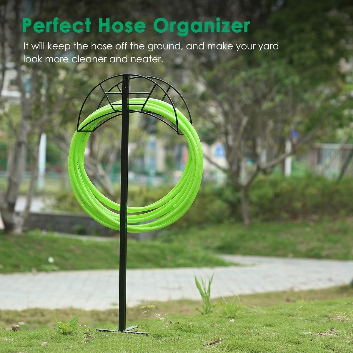 Detachable Heavy-Duty Freestanding Hose Holder - Elegant Outdoor Storage