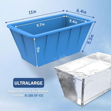 Load image into Gallery viewer, Premium Food Safe Silicone Ice Cube Molds - 8LB Capacity for Coolers &amp; Ice Baths