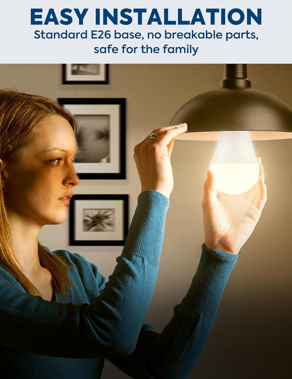 Energy-Efficient 4060LM LED Light Bulb, 33W, 3000K Warm White - Pack of 4