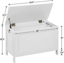Load image into Gallery viewer, Elegant White Toy Chest Organizer - Easy Assemble Storage Bench, 220 lb Capacity