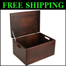 Load image into Gallery viewer, Versatile Large Pine Wood Keepsake Chest with Hinged Lid - Ideal Gift Storage