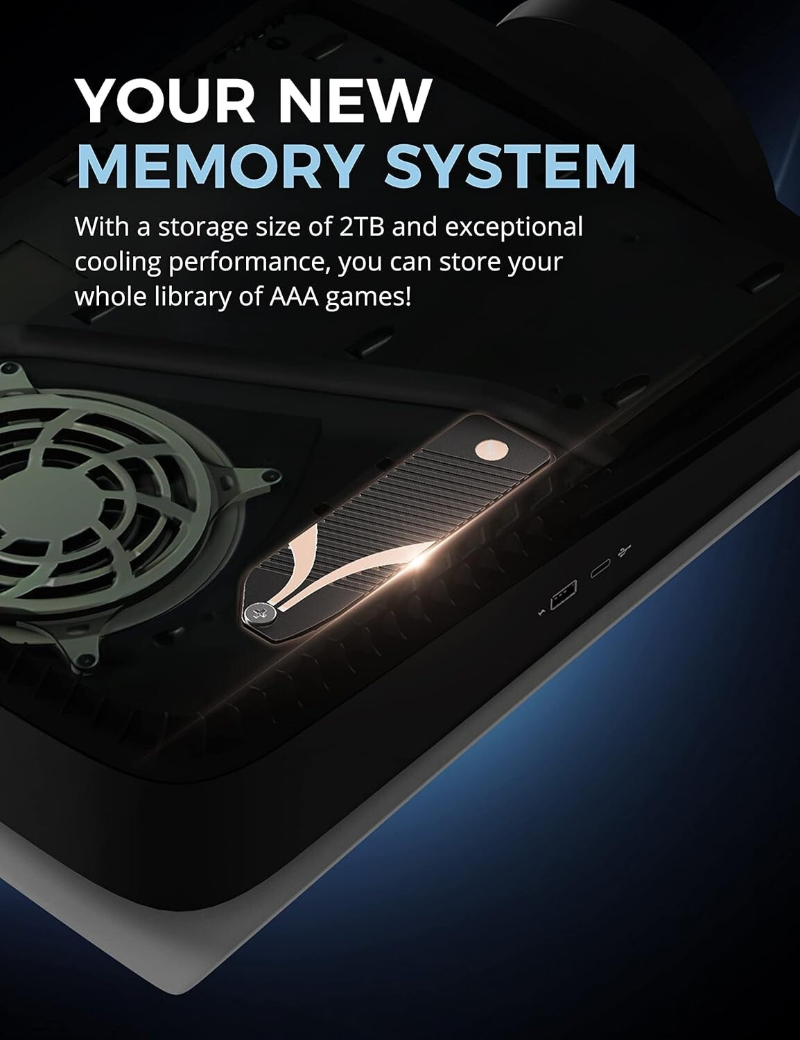 2TB Extreme Performance SSD + Heatsink - Perfect for PC, Mac & Gaming Consoles