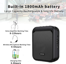 Load image into Gallery viewer, 10W Mini Voice Amplifier - Portable Bluetooth Speaker with UHF Wireless Mic