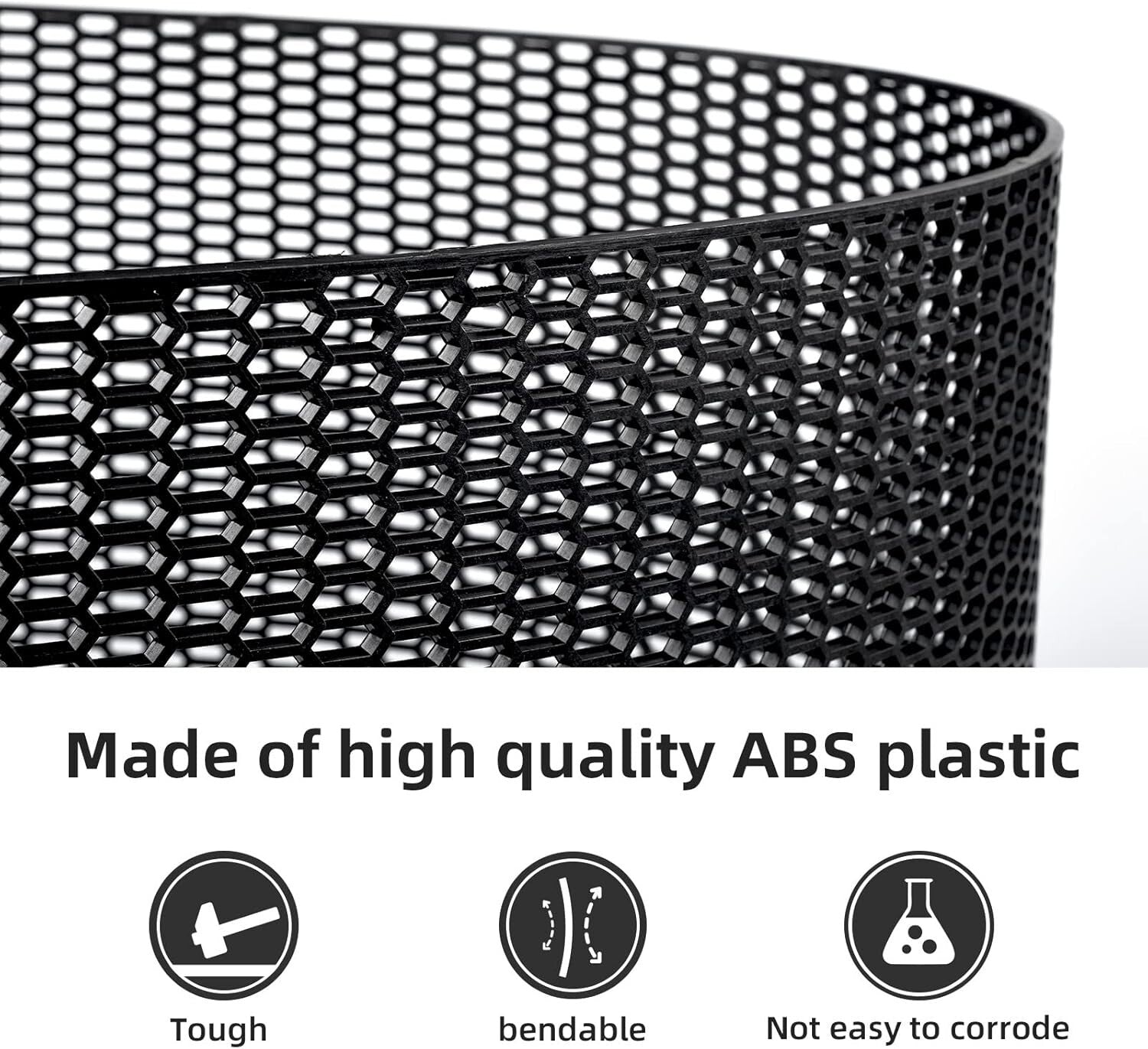 Durable 47" x 16" ABS Plastic Car Grill Mesh - Easy Install Honeycomb Design