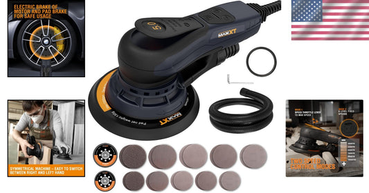 Electric Random Orbital Sander with 5" & 6" Pads for Woodworking Precision