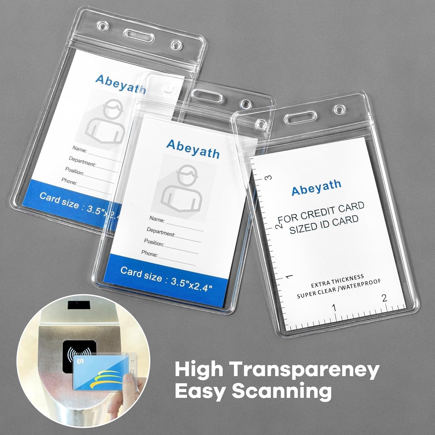 Best Value 200-Pack ID Badge Holders with Secure Zip Closure and PVC Material