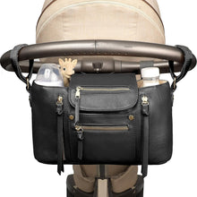 Load image into Gallery viewer, Practical Black Stroller Organizer with Adjustable Strap &amp; Insulated Pockets