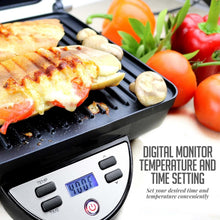 Load image into Gallery viewer, Compact Electric Panini Press with Automatic Timer - Ideal for Small Spaces