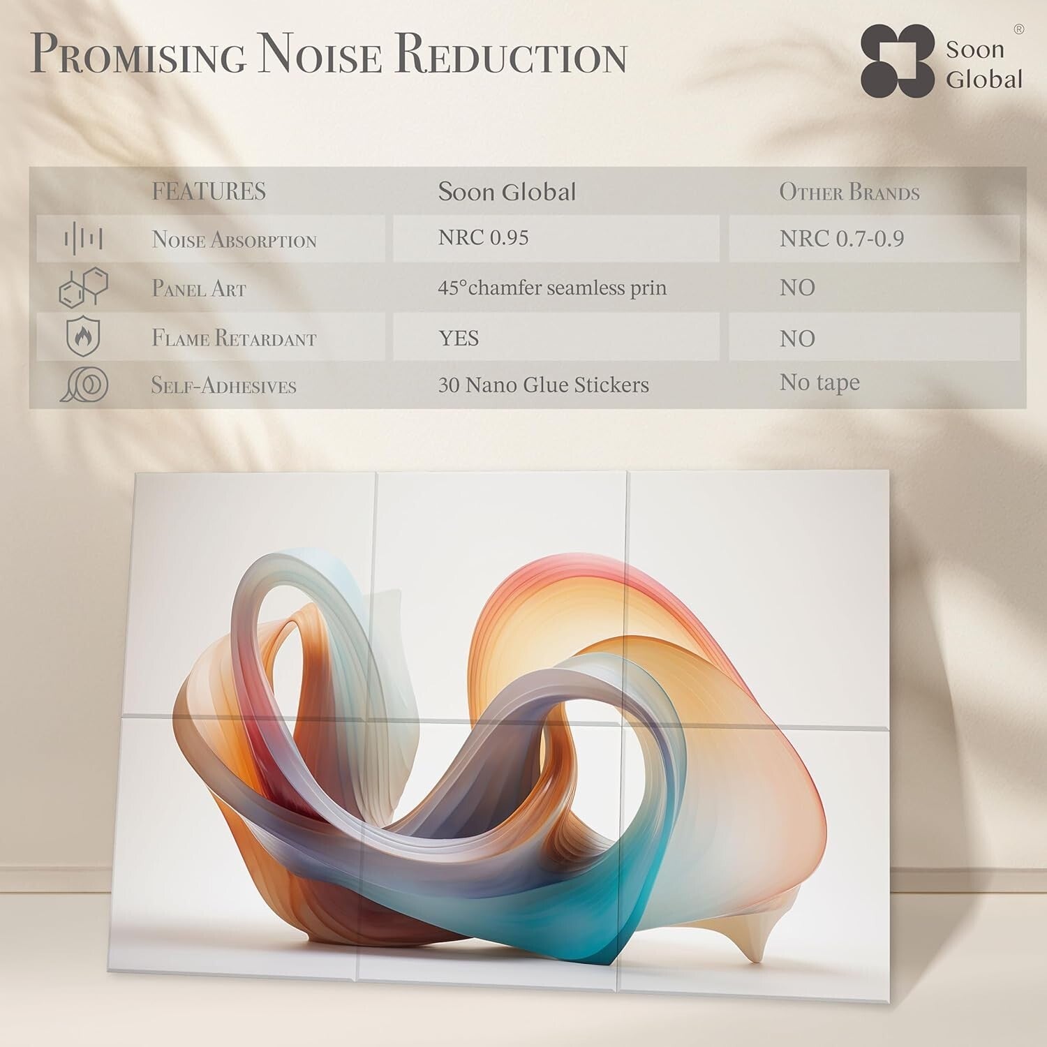 Decorative Acoustic Wall Panels, Artful Sound Absorbing Panels 72 X 48 Inches