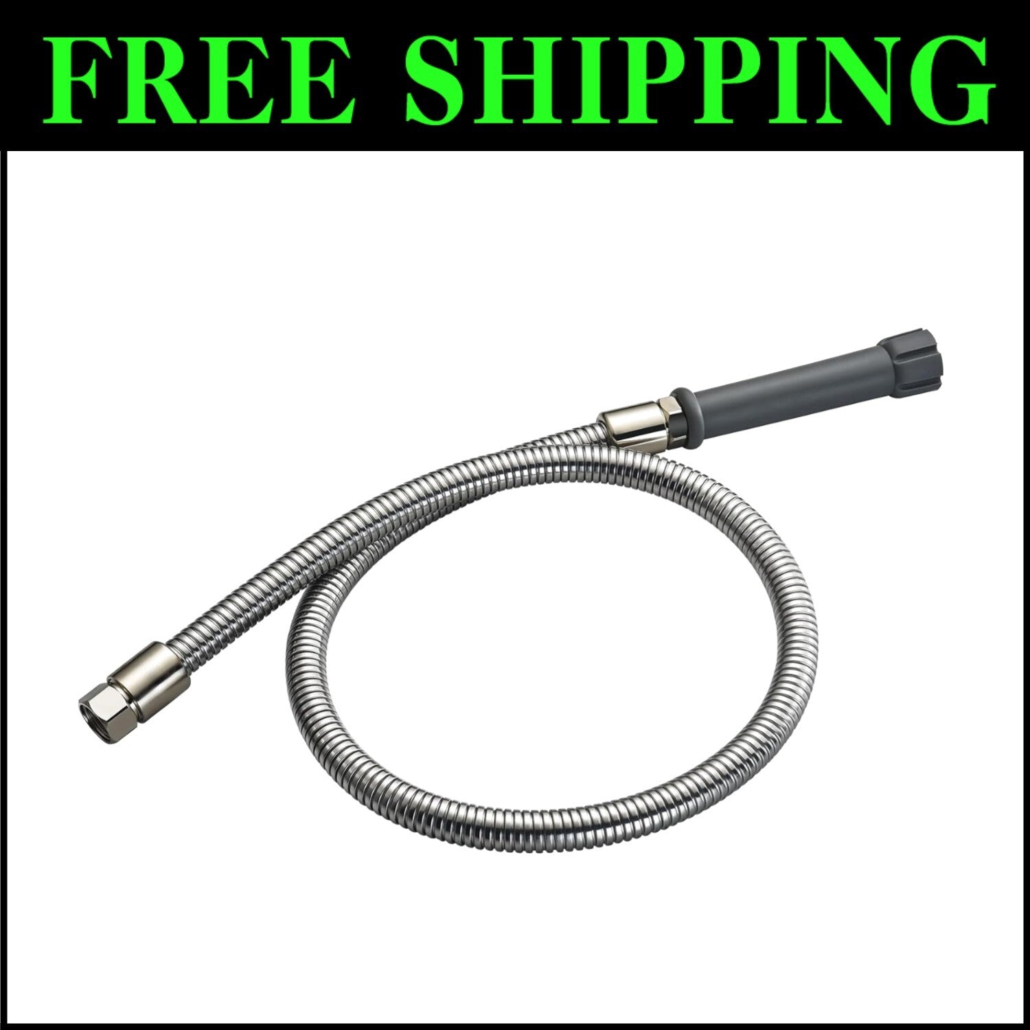 Commercial Grade 44” Stainless Steel Pre-Rinse Hose with Chrome & Brass Fittings