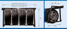 Load image into Gallery viewer, Portable and Expandable Tire Rack - Holds 400lbs, Easy Install for Garages