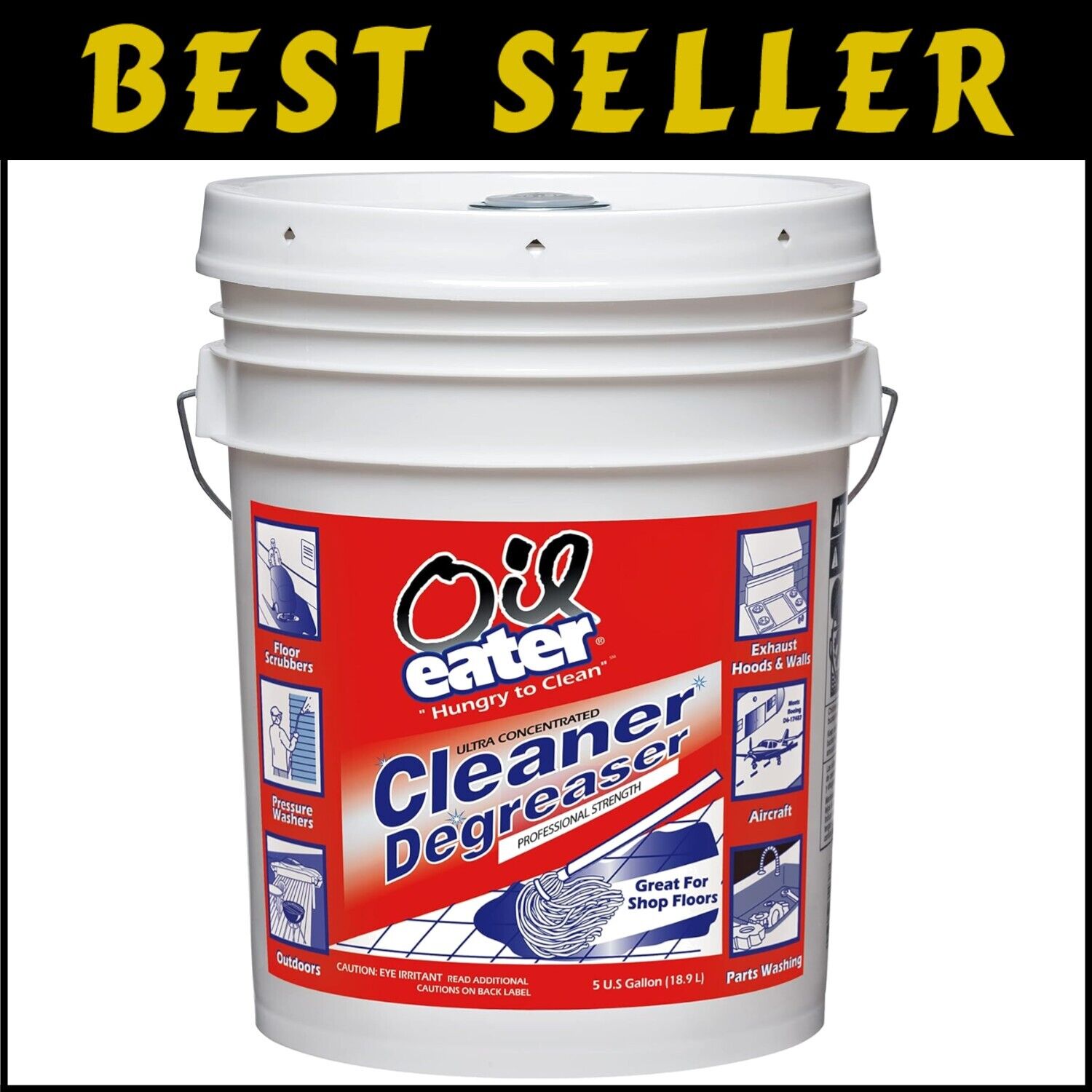 Powerful 5 Gallon Non-Abrasive Degreaser - Safe for All Surfaces, Lemon Scented