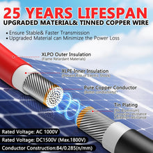 Load image into Gallery viewer, Premium 10AWG Solar Extension Cable 200FT with Durable Male-Female Connectors