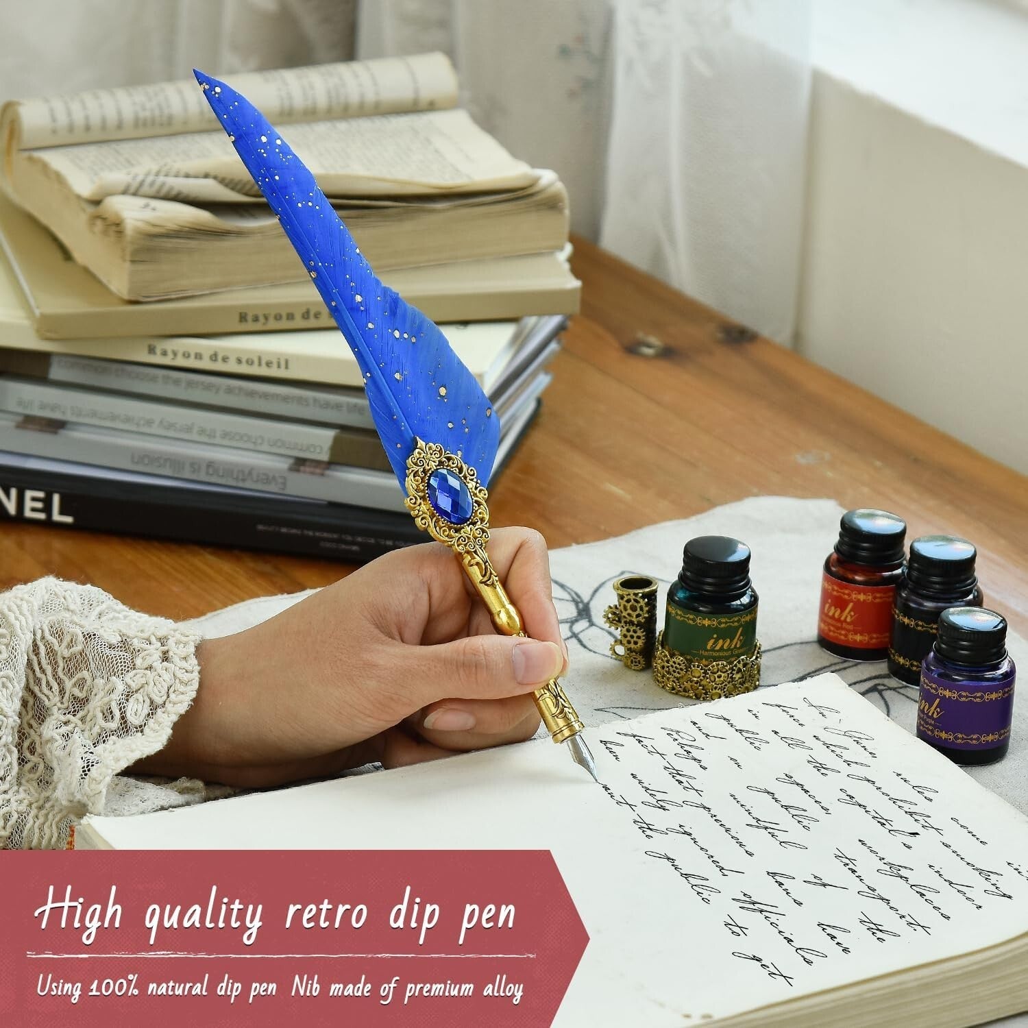 Elegant Quill Pen Set - Feather Dip Pen & Accessories for Smooth Calligraphy
