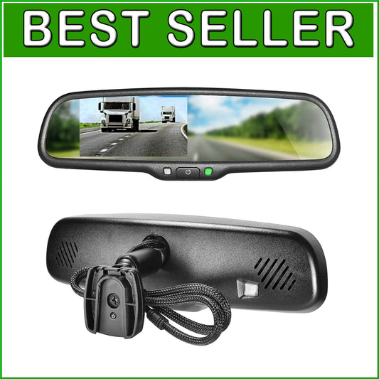 Auto Adjusting Brightness 10.5" Mirror with 4.3" LCD Screen for All Vehicles