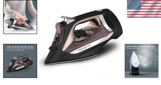 Ultimate Steam Iron with Retractable Cord - 350 Micro-Holes for Perfect Coverage