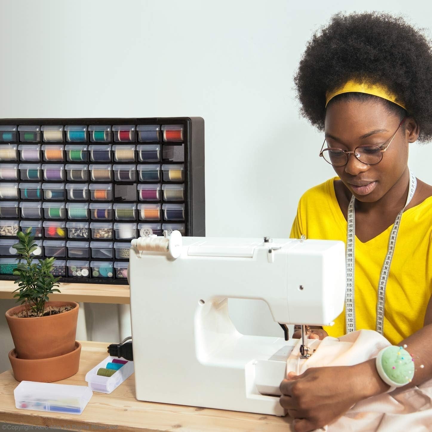 64-Drawer Heavy-Duty Plastic Storage Cabinet for Garage & Classroom Organization