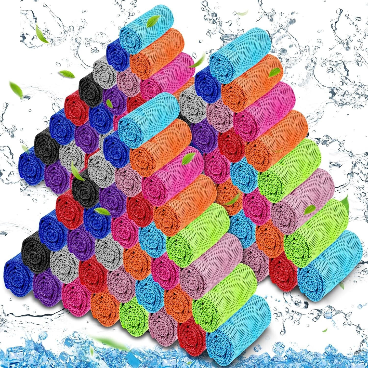 120 Pack Cooling Towels - Microfiber Ice Chilly Gym Towels for Summer Activities