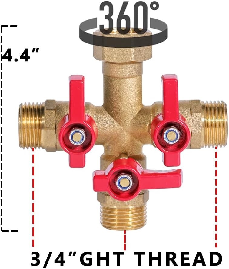 Versatile Heavy-Duty 3-Way Hose Splitter - Perfect for Garden Irrigation Needs