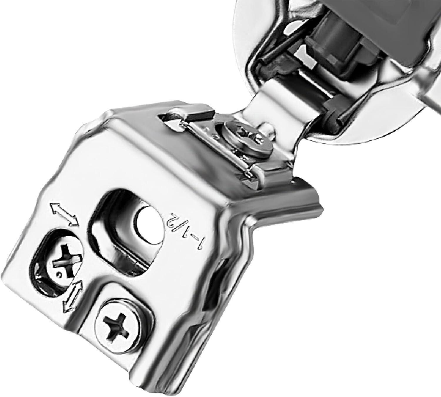 Adjustable 1-1/2 Inch Overlay Cabinet Hinges - 50 Soft Close Stainless Steel Set