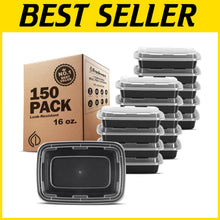 Load image into Gallery viewer, Healthy Meal Prep Made Easy: 150 BPA-Free 16oz Bento Box Containers for Lunches