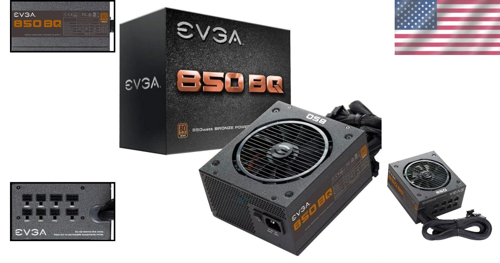 Compact 850 BQ Power Supply: 80 Plus Bronze, Silent Operation, Durable Safety