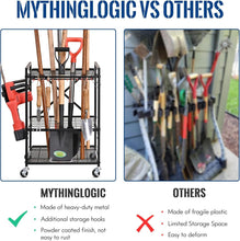 Load image into Gallery viewer, Scratch-Resistant Garage Tool Rack on Wheels - 3 Adjustable Shelves Included