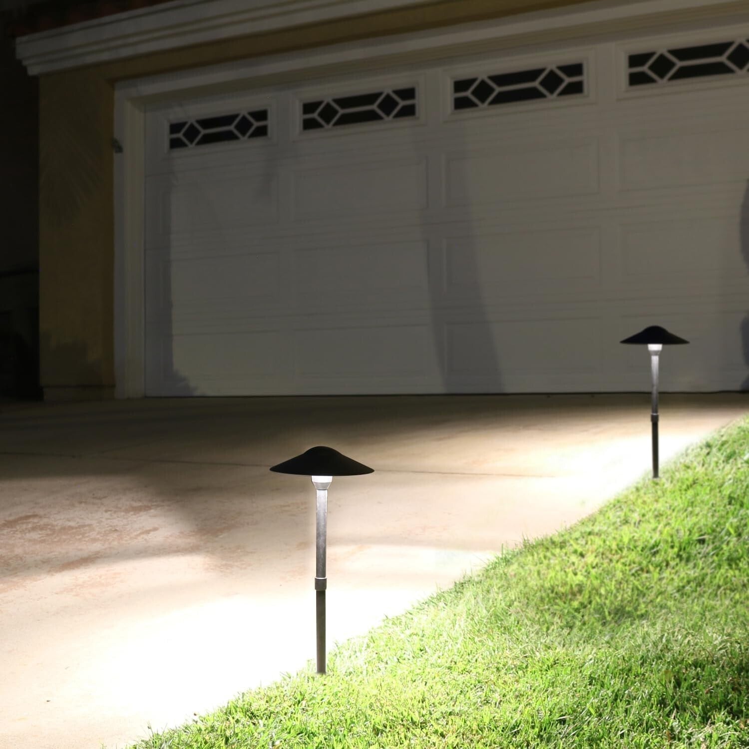 Elegant 12V LED Pathway Lights - Durable Waterproof Landscape Lighting 2-Pack