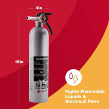 Load image into Gallery viewer, UL Rated 1-A:10-B:C Fire Extinguisher in Stylish Pewter Finish for Modern Homes