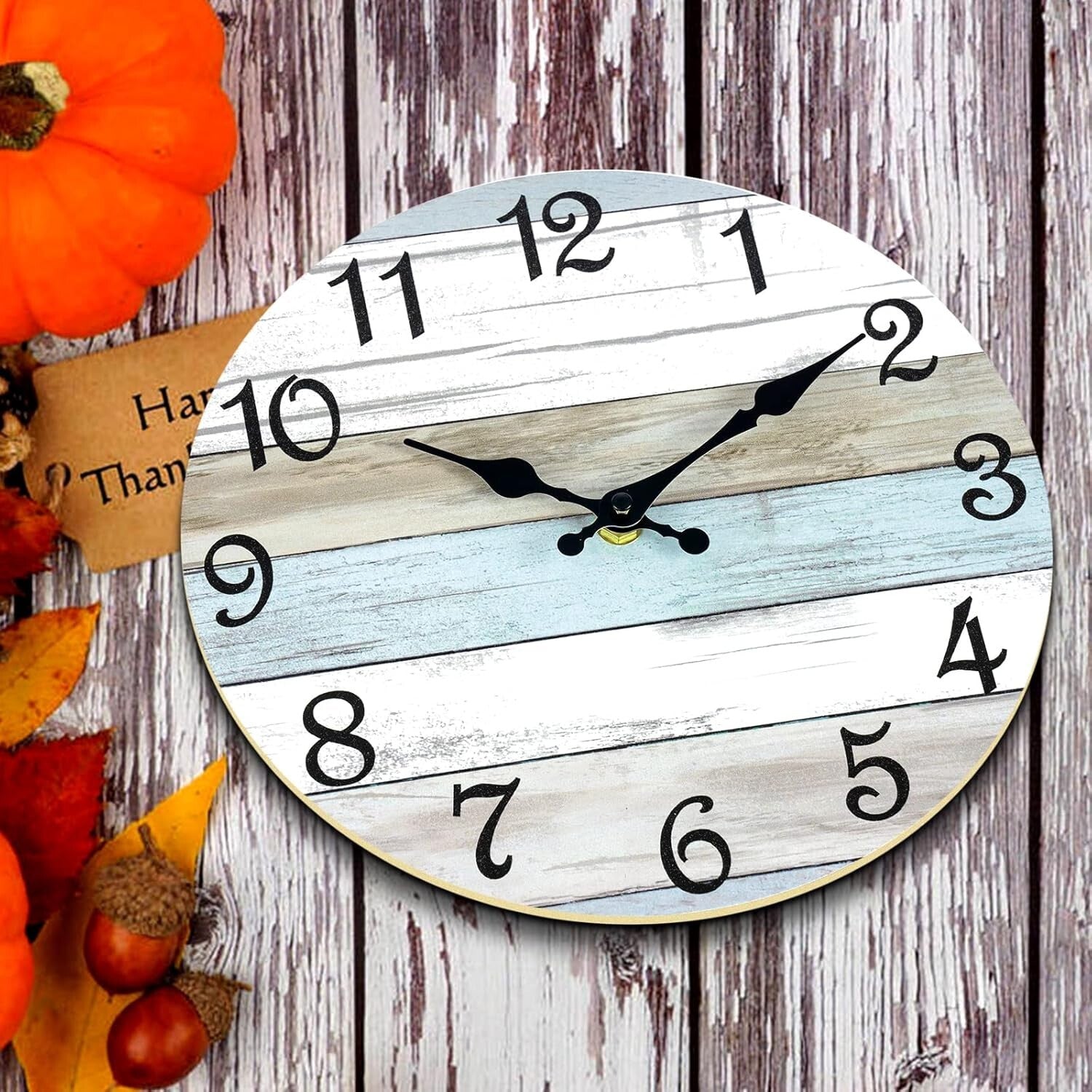 Elegant 16" Battery-Operated Wall Clock - Rustic Decor for Living Room & Office
