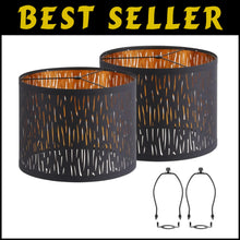 Load image into Gallery viewer, Versatile Dark Black Drum Lampshades - 12.7" for Table/Floor/Pendant Lights