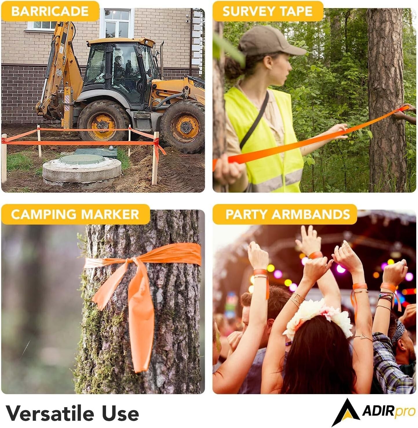 12 Pack Fluorescent Flagging Tape - High Visibility Marking Solution, 300 ft