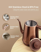 Load image into Gallery viewer, High-Performance 1.0L Copper Electric Kettle with Cool-Touch Handle &amp; Fast Boil