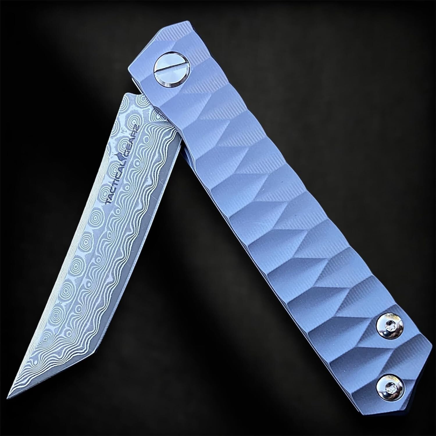 Utility-Tuned Damascus Steel Knife with TC4 Titanium Handle - EDC Sunday Special