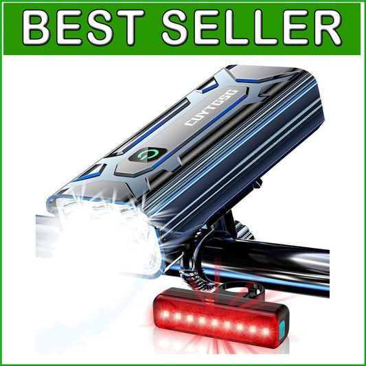 10-Mode LED Bike Headlight & Taillight Set - 48+ Hours Runtime & Safety Features