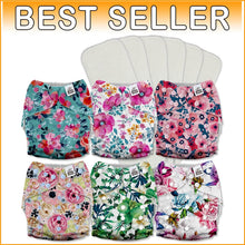 Load image into Gallery viewer, Ultimate Comfort Cloth Diapers - 6 Pack with Athletic Wicking Jersey Lining